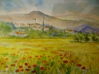 aquarelle-le-champs-de-coquelicots